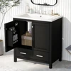 30" Black Bathroom Vanity with Single Sink, Combo Cabinet Undermount Sink, Bathroom Storage Cabinet with 2 Doors and a Drawer 3