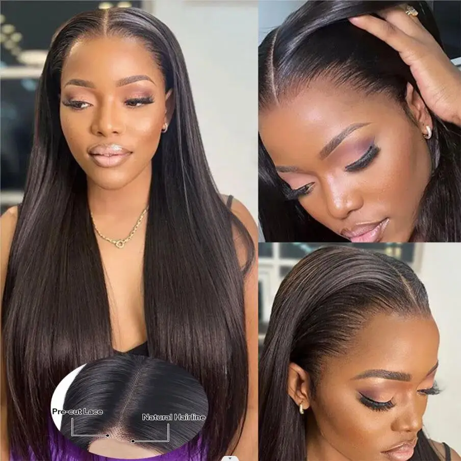 Wear and Go Glueless Wig Pre Cut Lace for Beginners Wigs 5x5 HD Lace Closure Wig 180% Straight Lace Front Wigs Human Hair