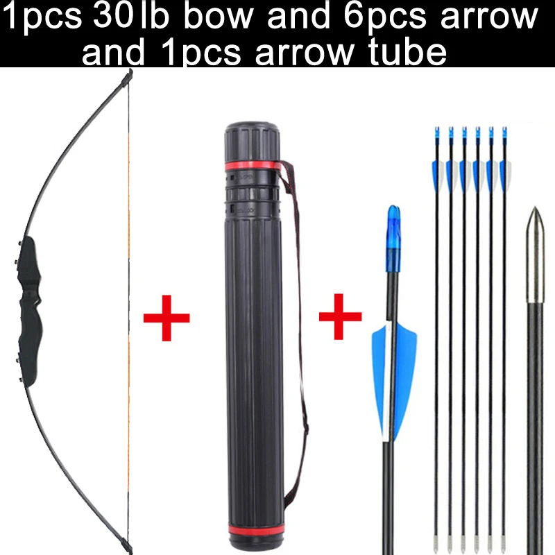 

Bow and Arrow Take Down Recurve Long Bow 30Lbs/40Lbs with Fiberglass Arrows for Archery Hunting Accessory Outdoor shoot