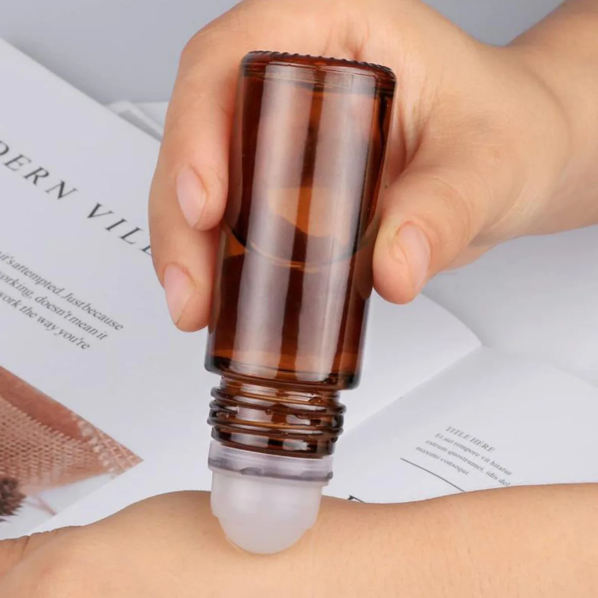 1x 3x 10x Amber Clear Frosted Glass Roller Bottles 30ml/1oz