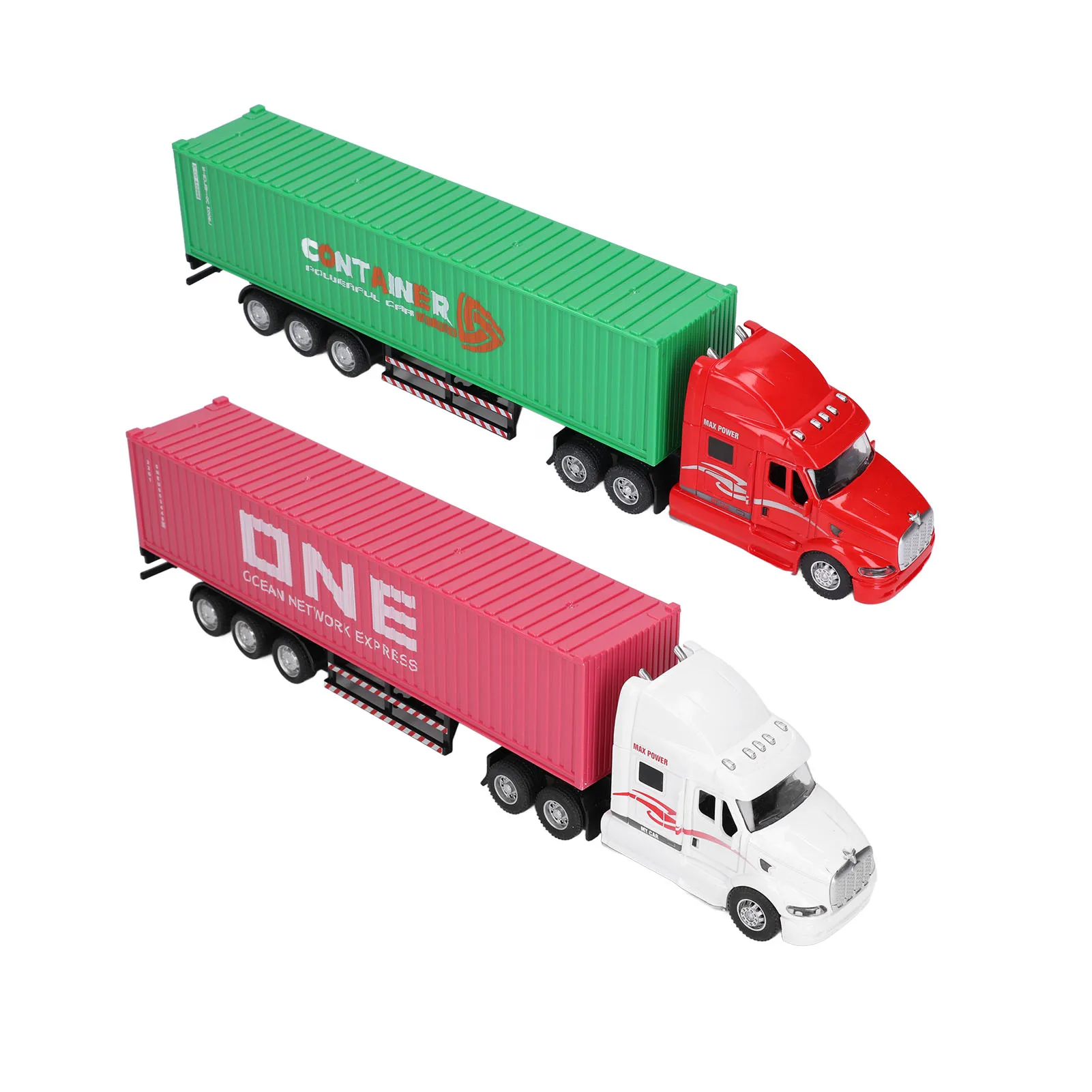 1:48 Container Truck Toy Electronic Transport Vehicle Model With Music And Light Gift For Kids electronic educational electric truck excavators with music luminous excavator universal function model toy metal car toys 2021