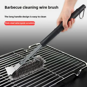 BBQ grill cleaning brush steel wire brush for cleaning BBQ grill and BBQ stove steel brush specialized cleaning tool for BBQ