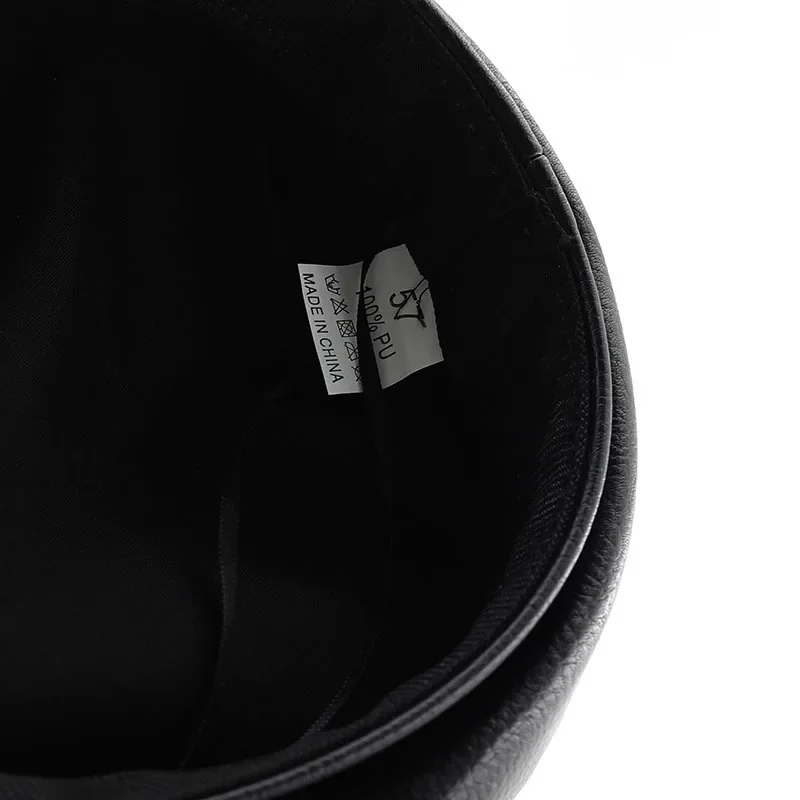 PU Leather Women Beret Punk Style Vintage Flat Top Military Caps Outdoor Casual Army Cap