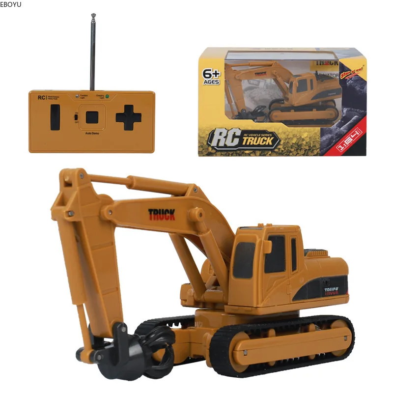 Shenqiwei 8029 Mini RC Truck 1:64 4CH RC Excavator Rechargeable RC Crane Truck Gift Toy for Kids 2