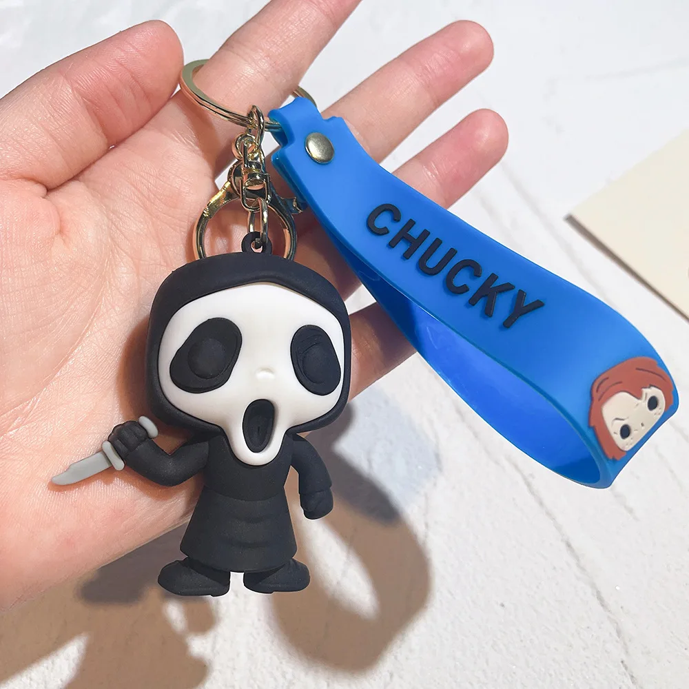 Halloween Anime Keychain Horror Series Ghost Baby Killer Keychain Ghost Baby Bride Doll Clown Back Soul Gift Kids anime keychain