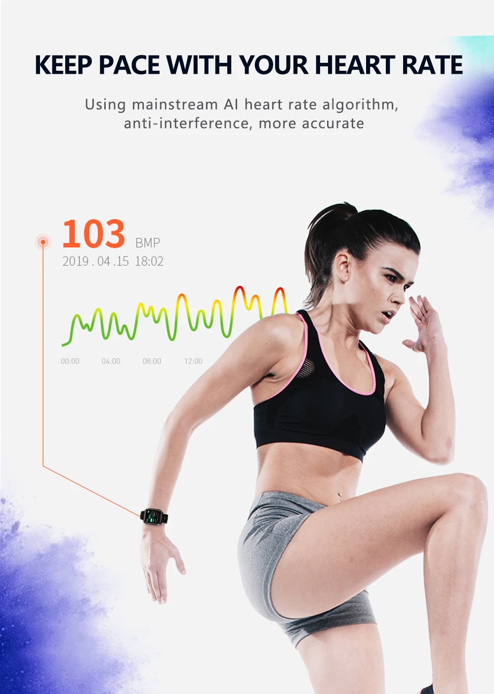 New F16 Smart Bracelet ECG+PPG Pedometer Alarm clock Smart Watch Men Heart Rate Blood Pressure Waterproof Smart Wristband/band