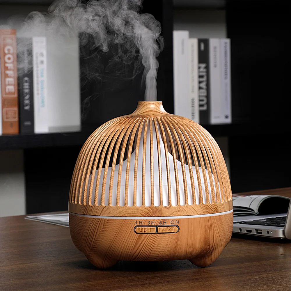 Bird Cage Aromatherapy Machine Ultrasonic Music Wood Grain Humidifier Essential Oil Fragrance Machine Mute Bedroom Household