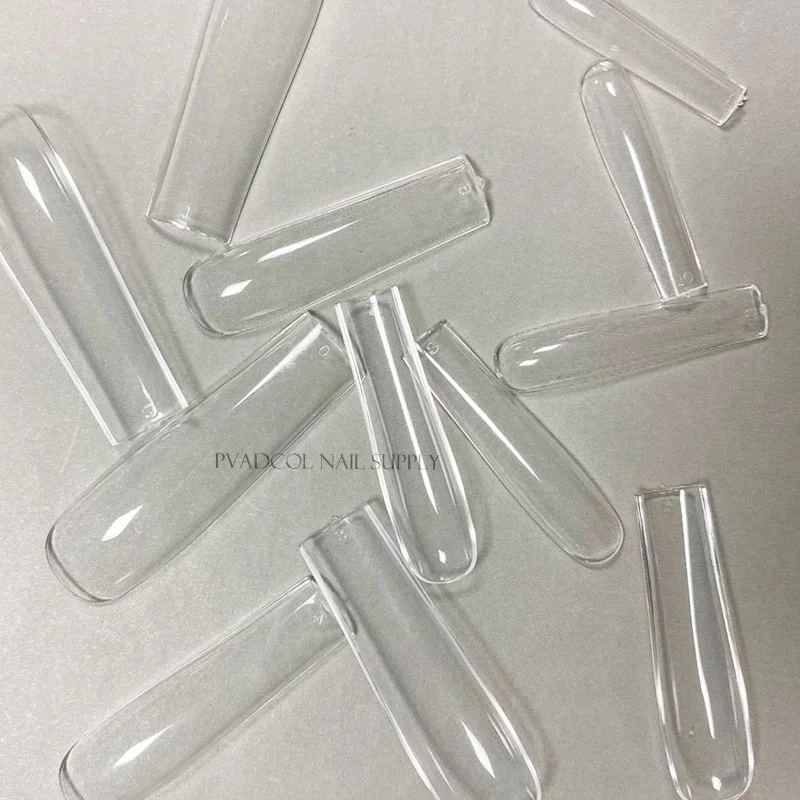 XXL Clear Square Full Cover Press On False Nail Tips Extra Long Nails Straight Shape False Tips UV Gel Manicure Tool Fake Finger