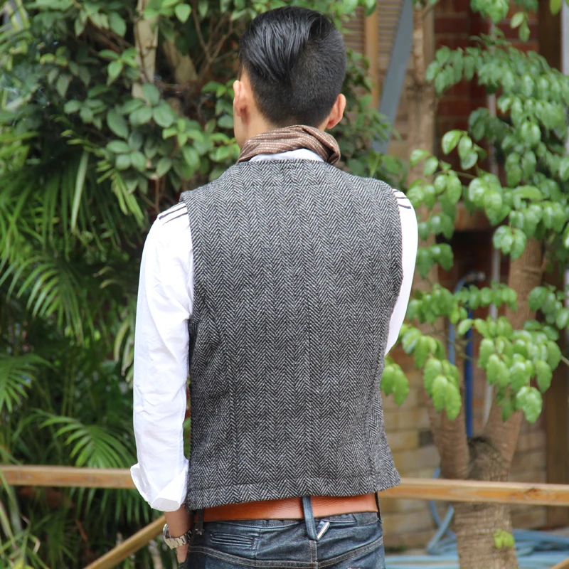 Vest Men's V Neck Wool Waistcoat for Wedding Prom dress vests