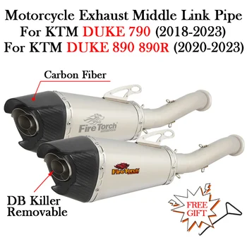 Slip-On For KTM DUKE 790 890 890R R 2018 - 2022 2023 Motorcycle Exhaust Escape Moto Modified Muffler DB Killer Middle Link Pipe