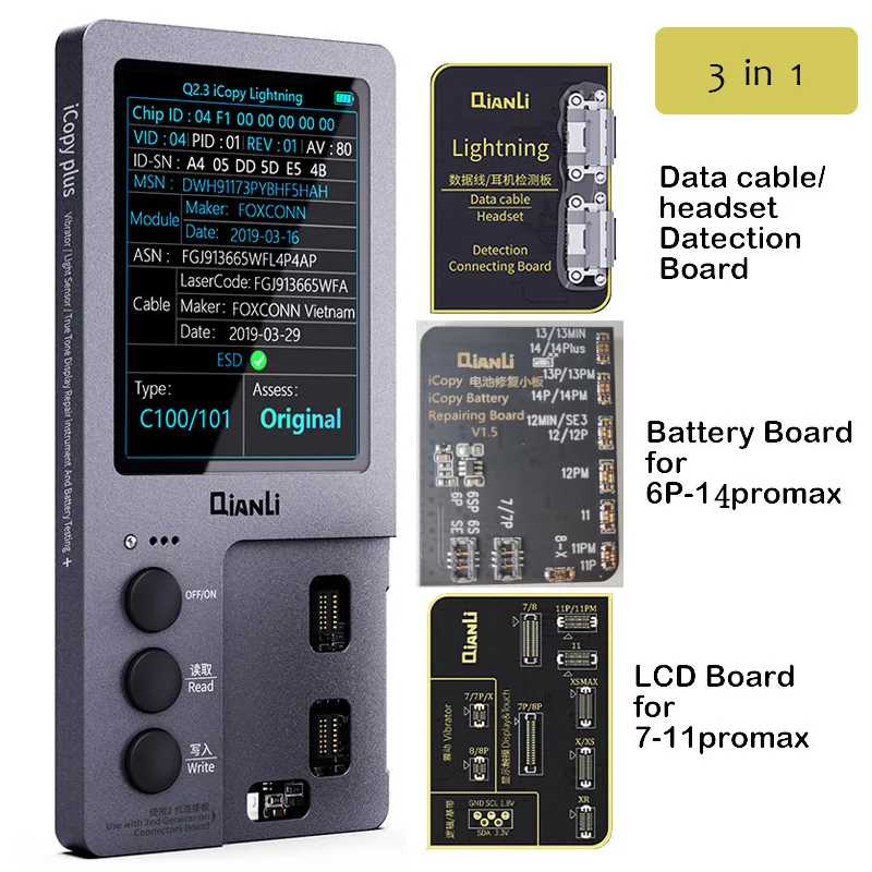 コンピュータ・IT iPhone12pro Qianli iCopy plus 2.2 Programmer For Trutone/Battery iPhone