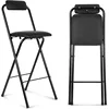 Bar Stool with Backrest, Leather Padded Counter Height Foldable Stool, Portable Folding High Seat Tall Bar Chairs for Home Cafe 1