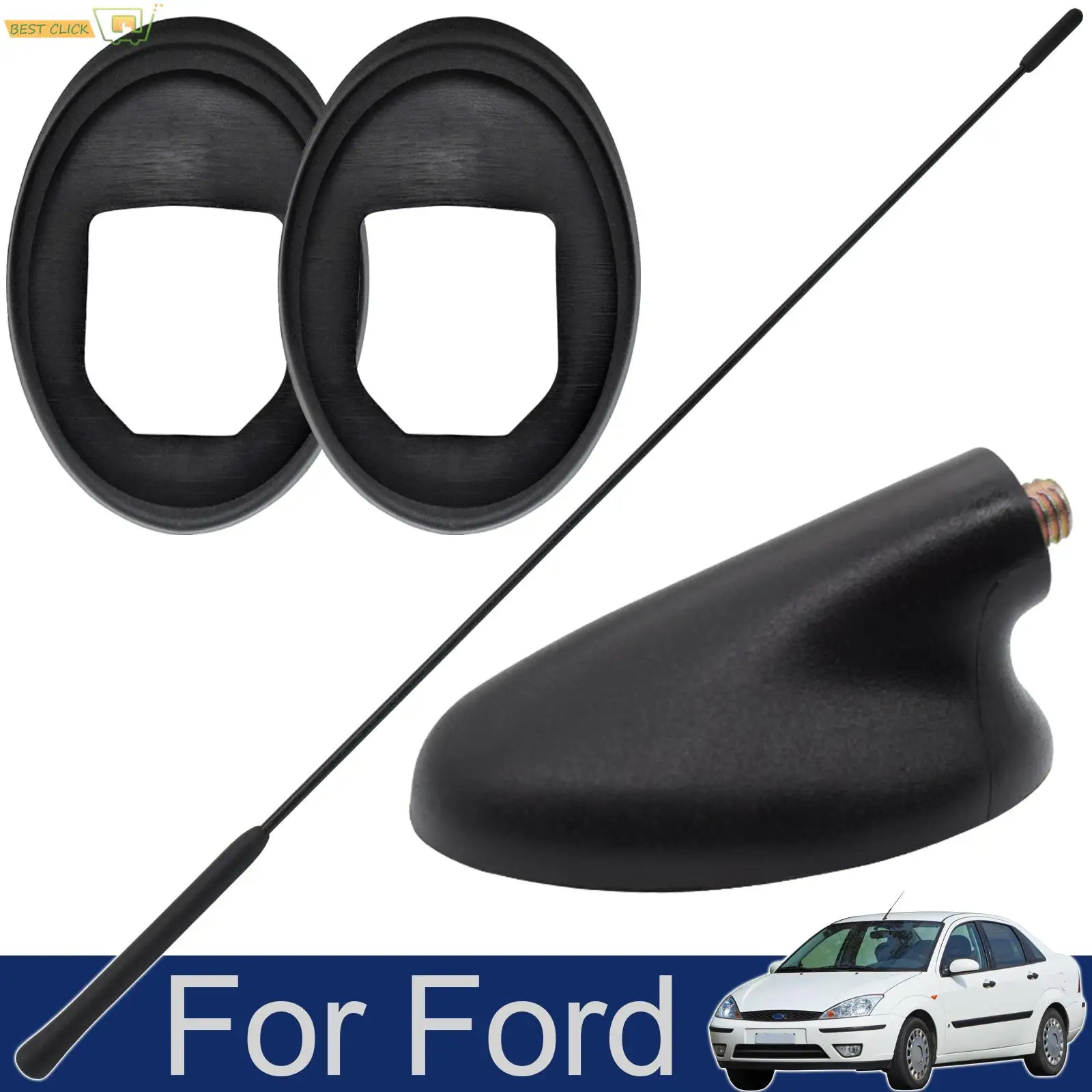 Car Roof Radio Antenna Aerial Base Mast Seal Rod Rubber For Ford