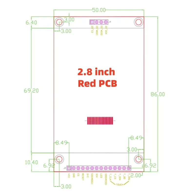 ILI9341 Smart esp32 4 IO schermo a colori da 2,8 pollici risoluzione 320X240 Con funzione touch opzionale bus seriale SPI Display - immagine 3