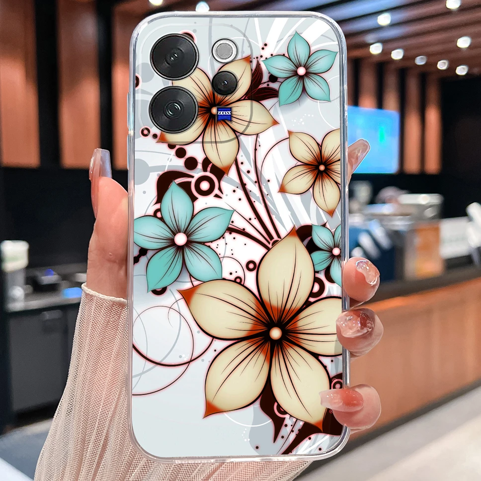 Daisy Floral Clear Shockproof TPU Silicone Phone Case