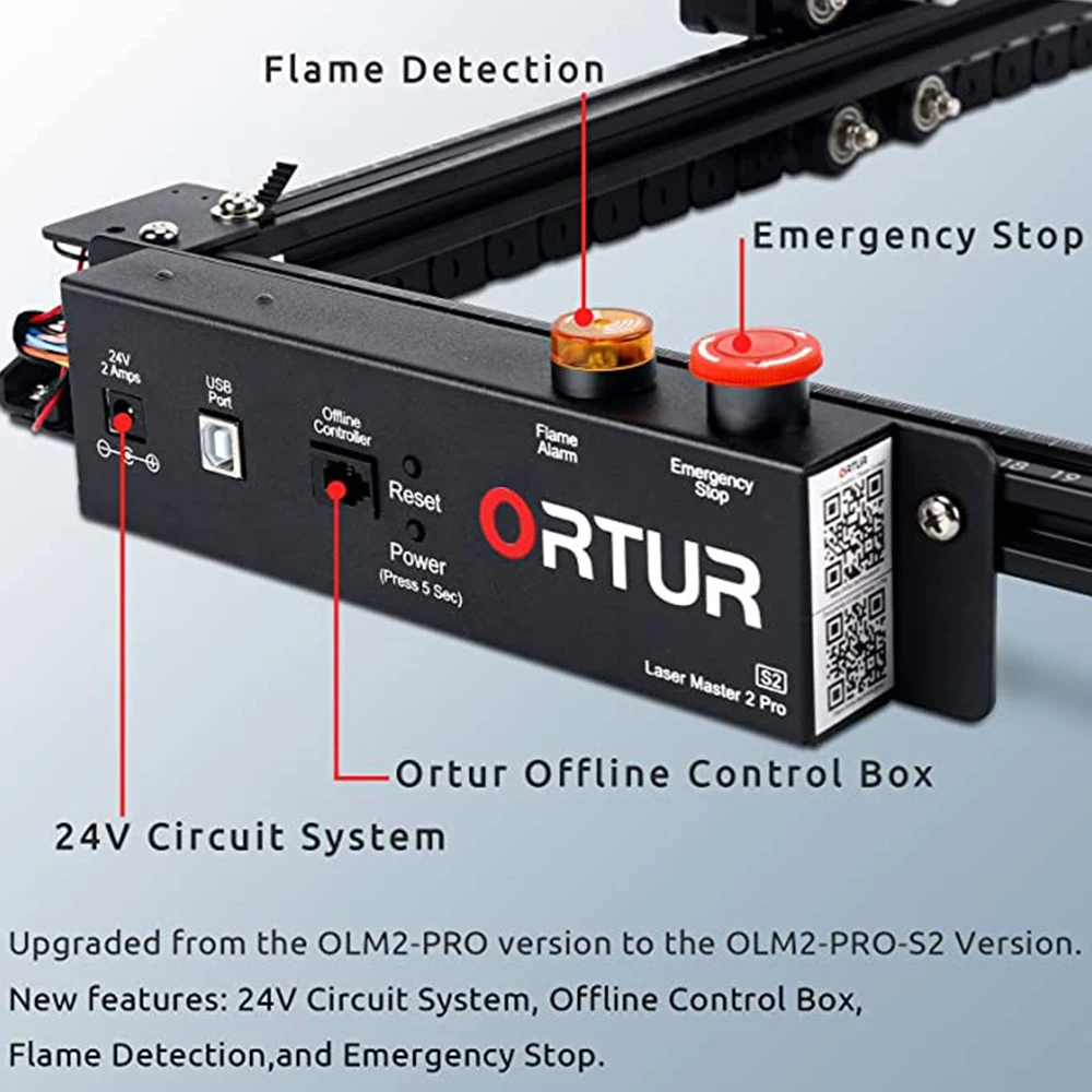 Ortur Laser Master 2 PRO S2 Laser Machine Diode Head Metal Marking Printer Engraver with Rotary Roller for Wood Plastic Cutting