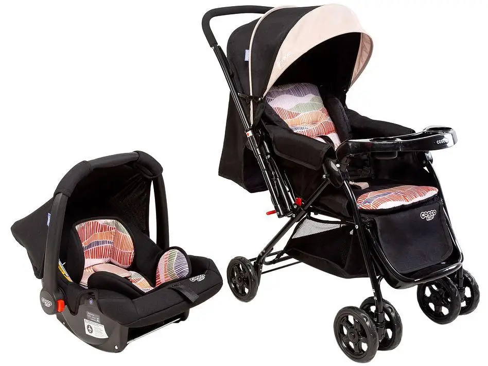 Carrinho de Bebê com Bebê Conforto Cosco Kids Travel System Reverse 4 Rodas 0 a 15kg