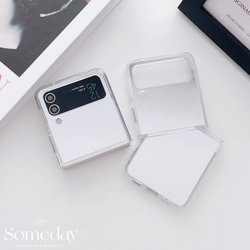 Sleek Silver Mirror Hybrid Phone Case with Acrylic Back Cover