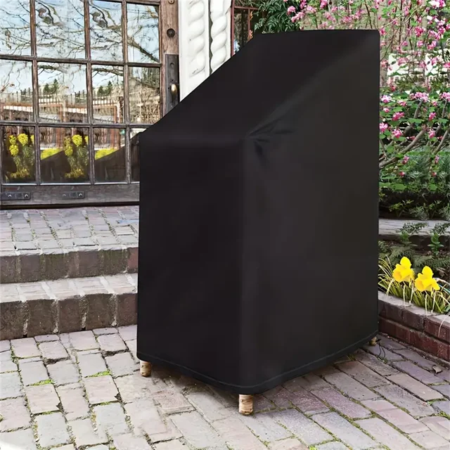 Housse de chaise empilable de Patio imperméable et robuste, résistante aux UV et au vent, protection de chaise longue d'extérieur en tissu Oxford 210D, 1 pièce 2