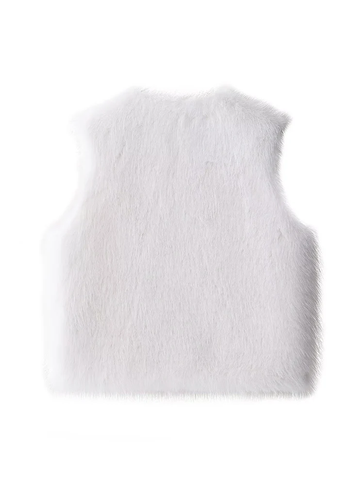 Women's New Faux Fur Vest Clothing Autumn Fur  Streetwear Trendy Tank Tops O Neck Winter Casual Coat Women Fashion Fur Jackets