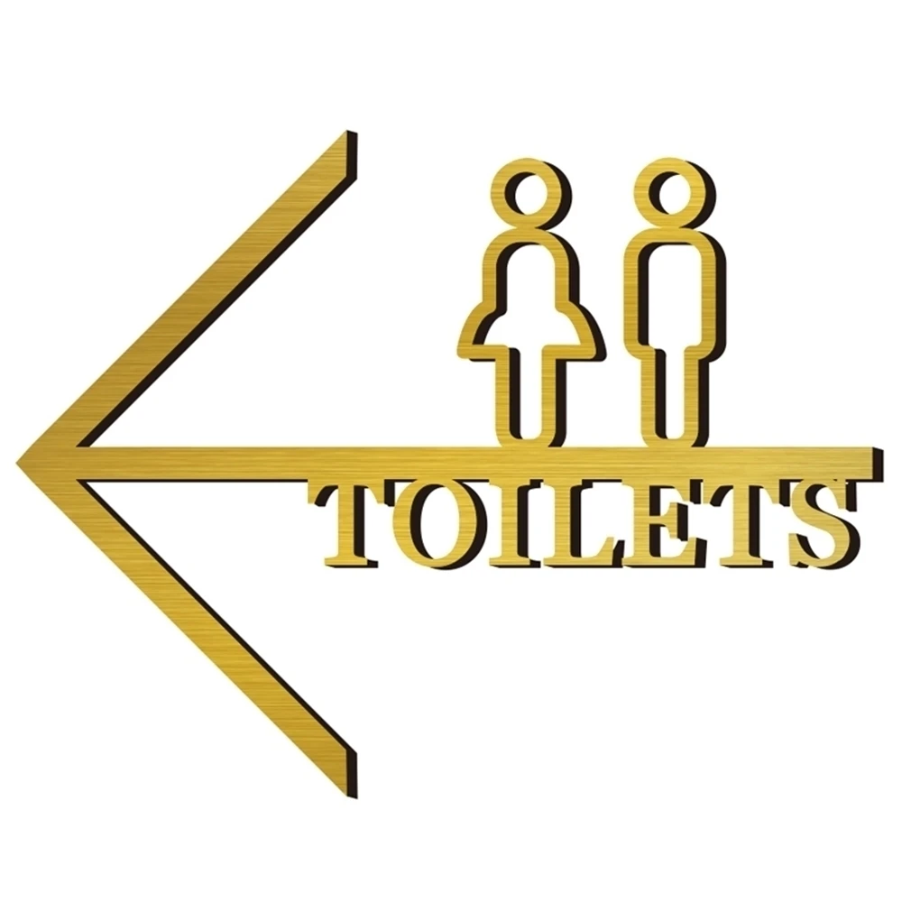Creative Door Mounted Sign Plate Wc Guided Label Plate Toilet Wall Orientation Toilet Signage Board Customized