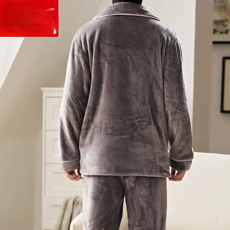 Pajama Sets pajama sets Flannel Pajamas Men's Winter Thickening Warm Suit Long-sleeved Loose Home Clothes Autumn Cardigan