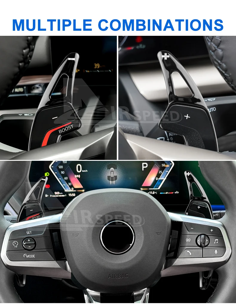 Für BMW 1 5er G60 F70 2024-2026 X3 G45 2025 X1 U11 2023-2026 ABS Lenkrad Shift Paddle Shifter Innen Trim Aufkleber – Detail 6