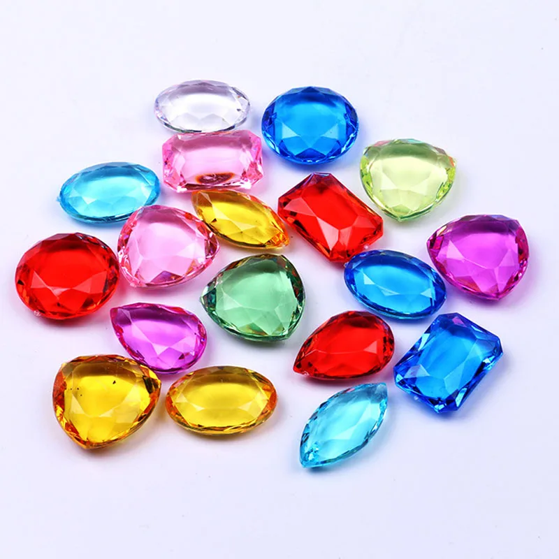 150 Pieces Pirate Treasure Multi-Color Acrylic Diamond Fake Jewels for Kids