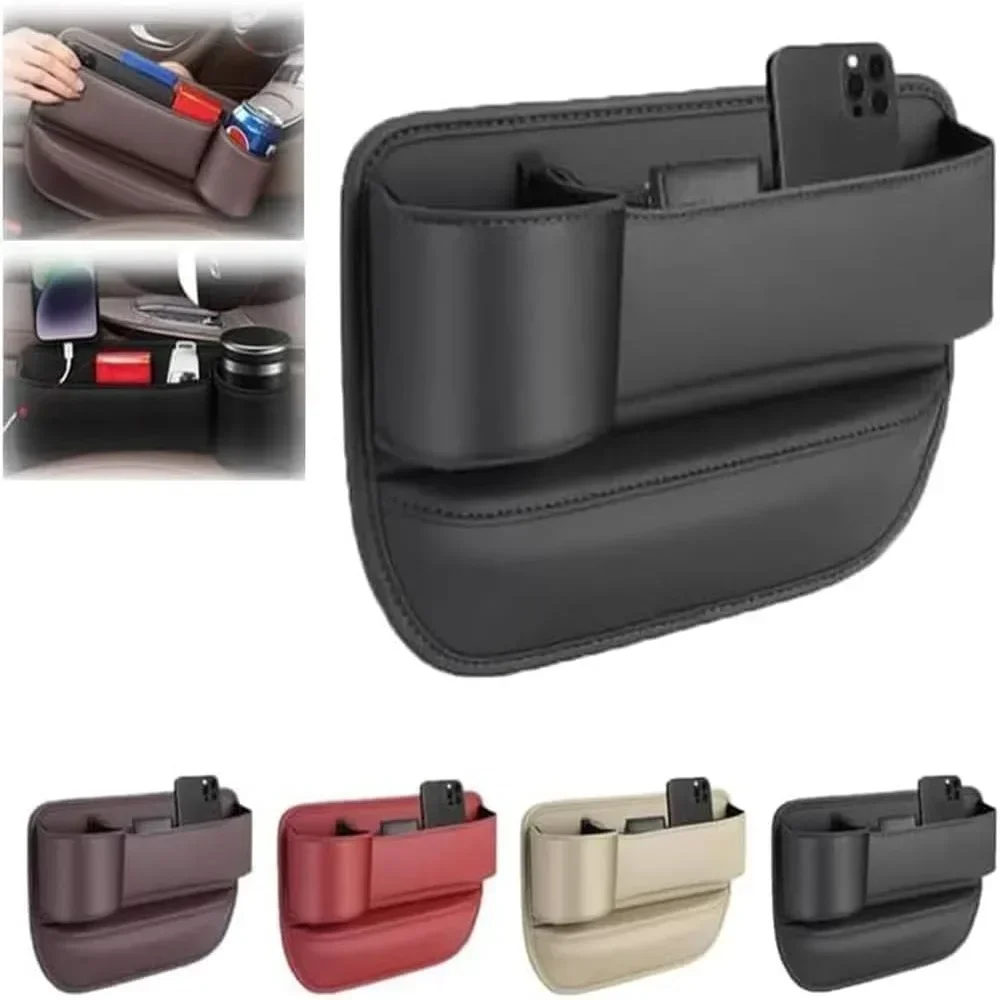 Leather Car Seat Gap Storage Box Organizer