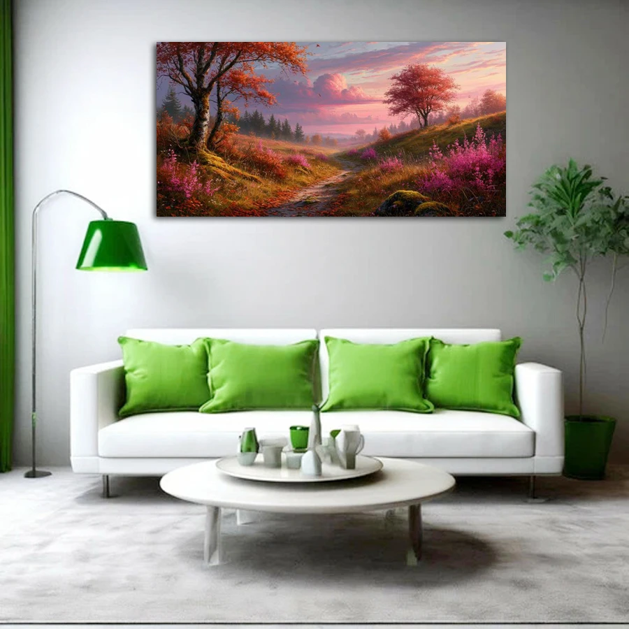 숲 자연 풍경 그림 대형 DIY 다이아몬드 아트 성인용 풍경화 풀드릴 모자이크 자수 키트