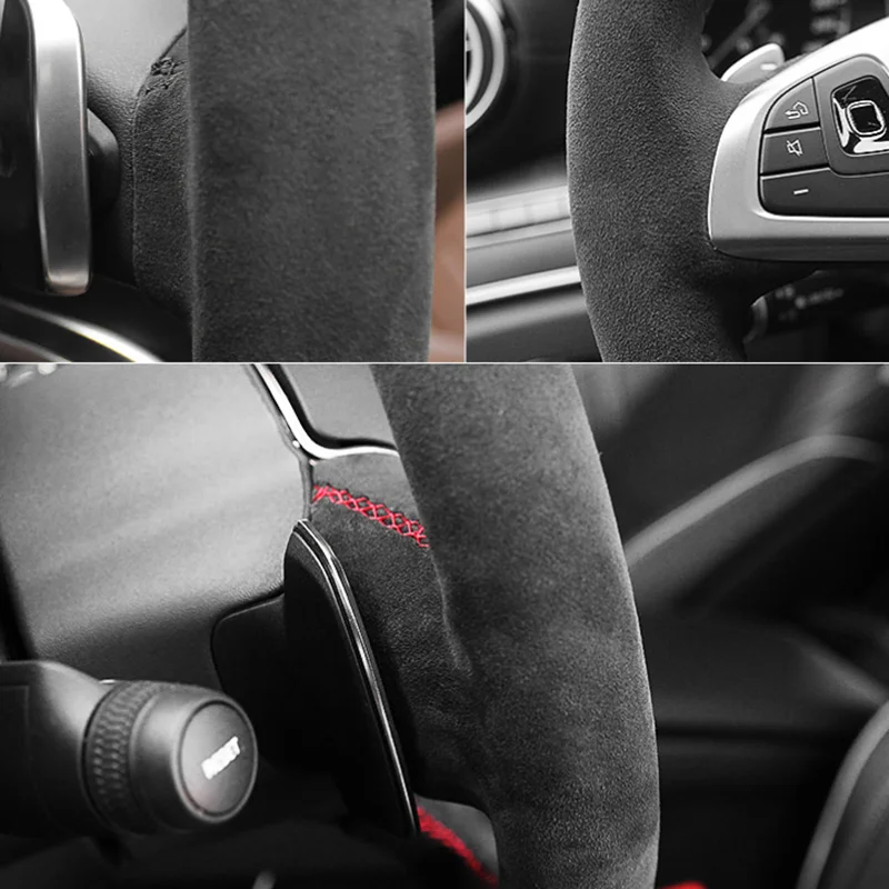 Coprivolante per auto per Mini Cooper R55 R56 R57 R58 R60 R61 F54 F55 F56 F57 F60 Volante personalizzato in pelle scamosciata fai da te - immagine 3