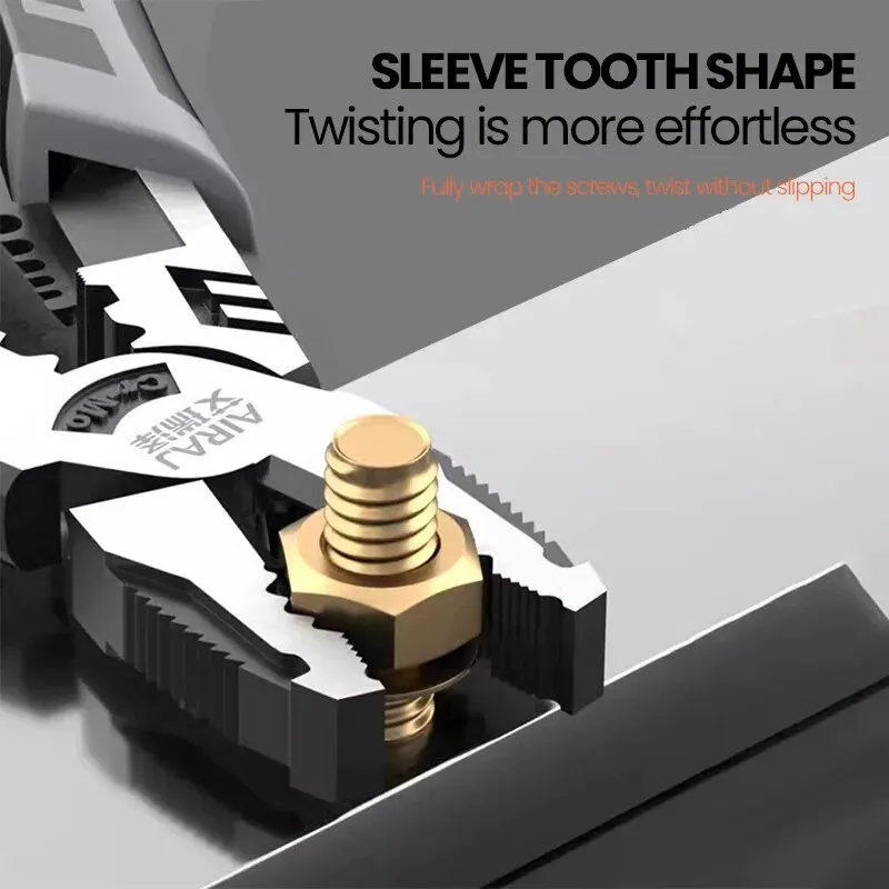 Wire Pliers 9-Inch Multifunctional Labor-Saving Industrial Grade Manual Wire Stripping Shearing Clamping Tool