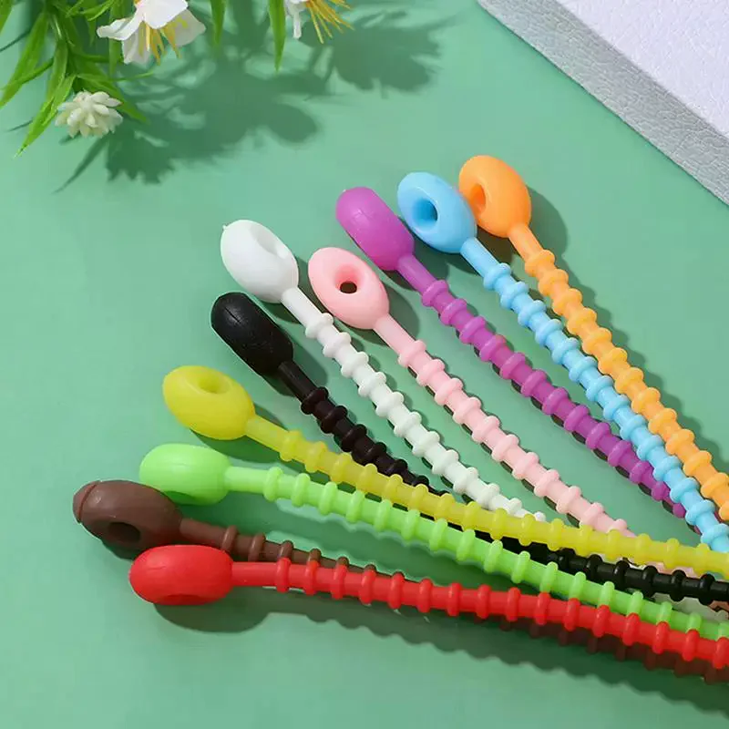 30PCS Silicone Reusable Cable Wire Organizer Winder Storage Holder Bag Ties Cord Bag Clip Food Saver Earphone Line Tidy Clips