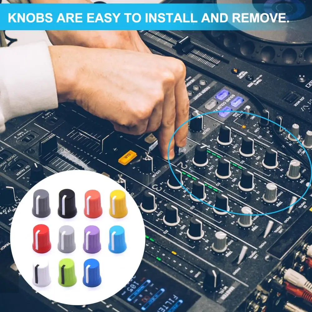Universal EQ Rotary Knob Replacement Equalizer Potentiometer Fader Knobs Rubber Keyboard Instruments Rotary Knobs Parts 5Pcs