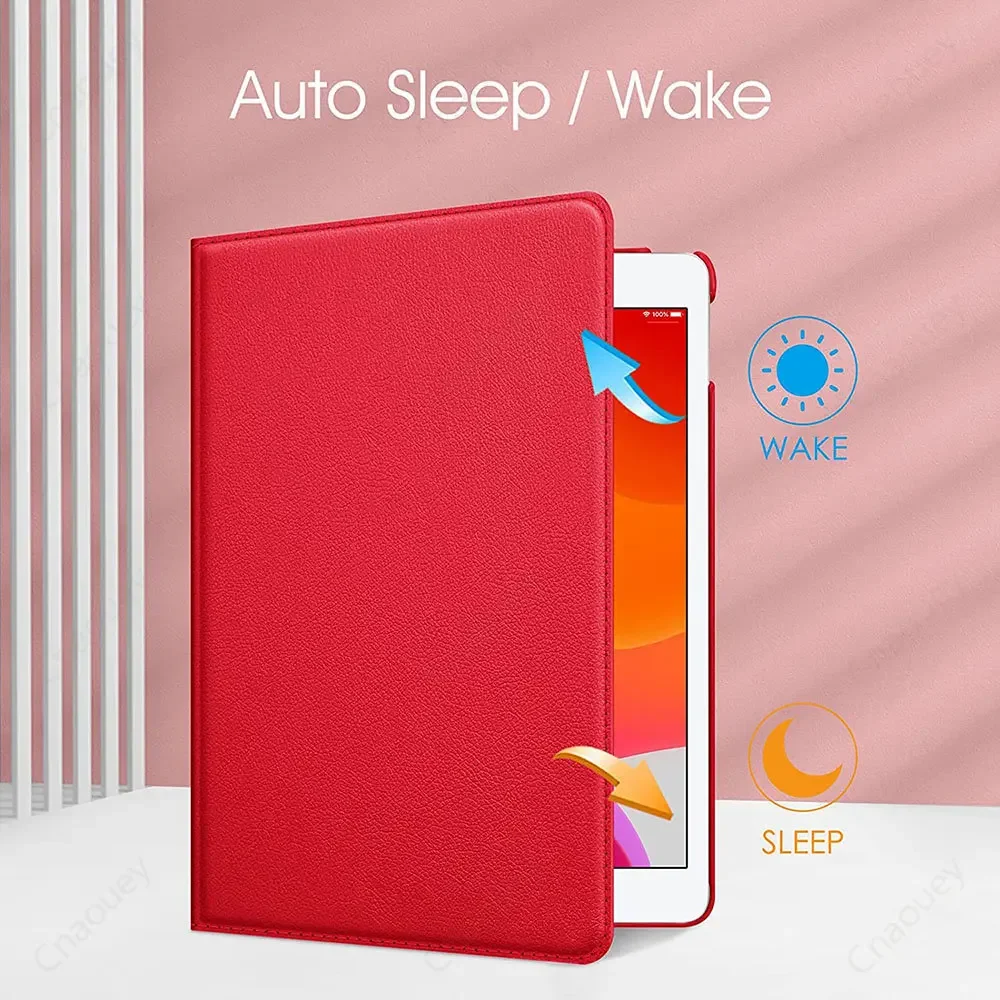 Estojo de Couro pu para Ipad Capa para Ipad 10.2 7th 8th 9th Generation Auto Wake up Dormir 360 Rotating - Imagem 5