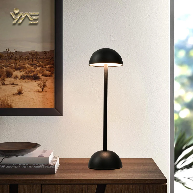 Table Lamp LED Battery Dining Mood Light Portable Rechargeable Night Light Cordless Desk Lamp  Bedside for Bedroom Mushroom Lamp