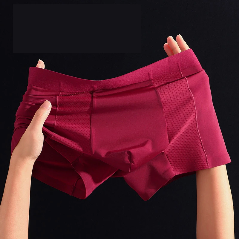 

2PCS Xiaomi Ice Silk Traceless Panties Men's Breathable Mesh Underwear Fast Dry Antibacterial Boxer Pants Cool Sensation Shorts