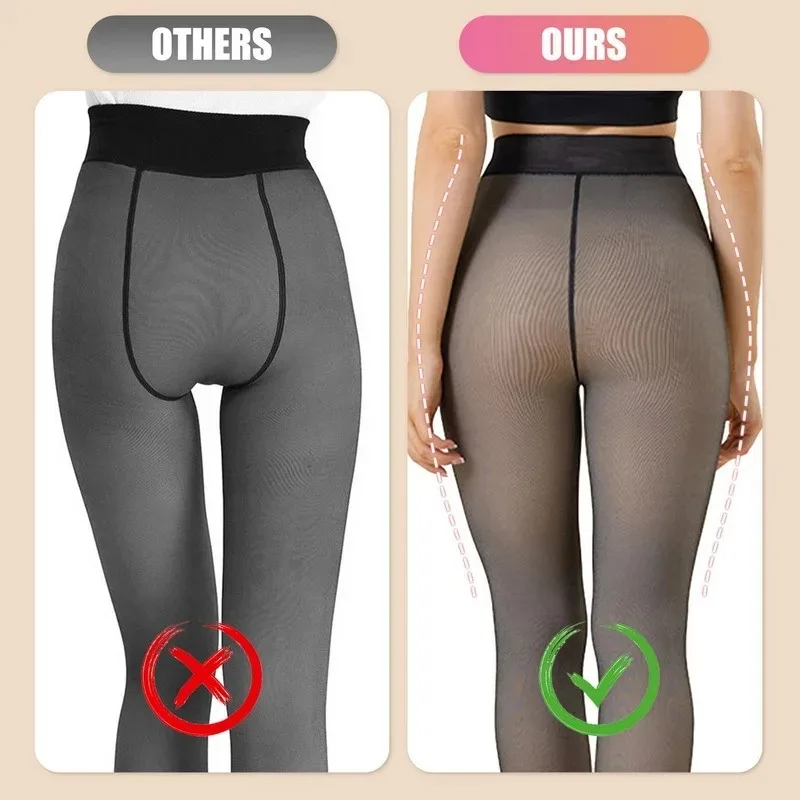 Thick Thermal Tights Stockings Women Warm Winter Sexy Translucent Pantyhose Leggings Female High Waist Elastic Slim Pantyhose