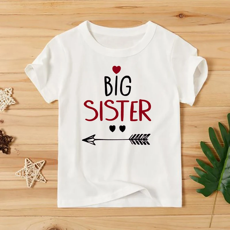 Big Sister Little Brother Siblings Matching T Shirts Boys Girls Summer Clothes Tops Newborn Bodysuit Birthday Party Gift Outfits 6