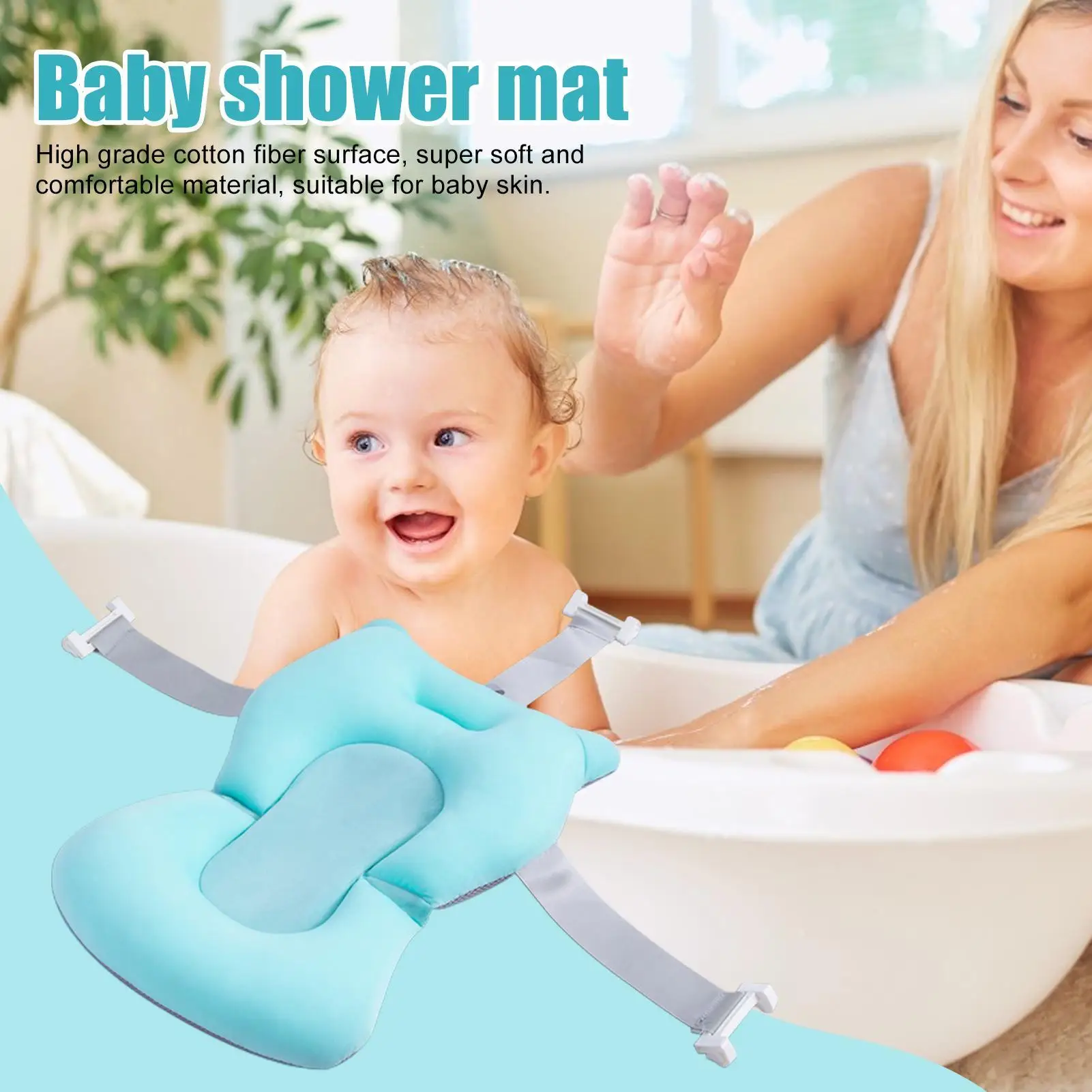 Cuscino per il bagnetto del bambino, cuscino di supporto antiscivolo, supporto per il bagnetto dei neonati, tappetino di supporto per vasca da bagno, per la cura del bambino - immagine 3
