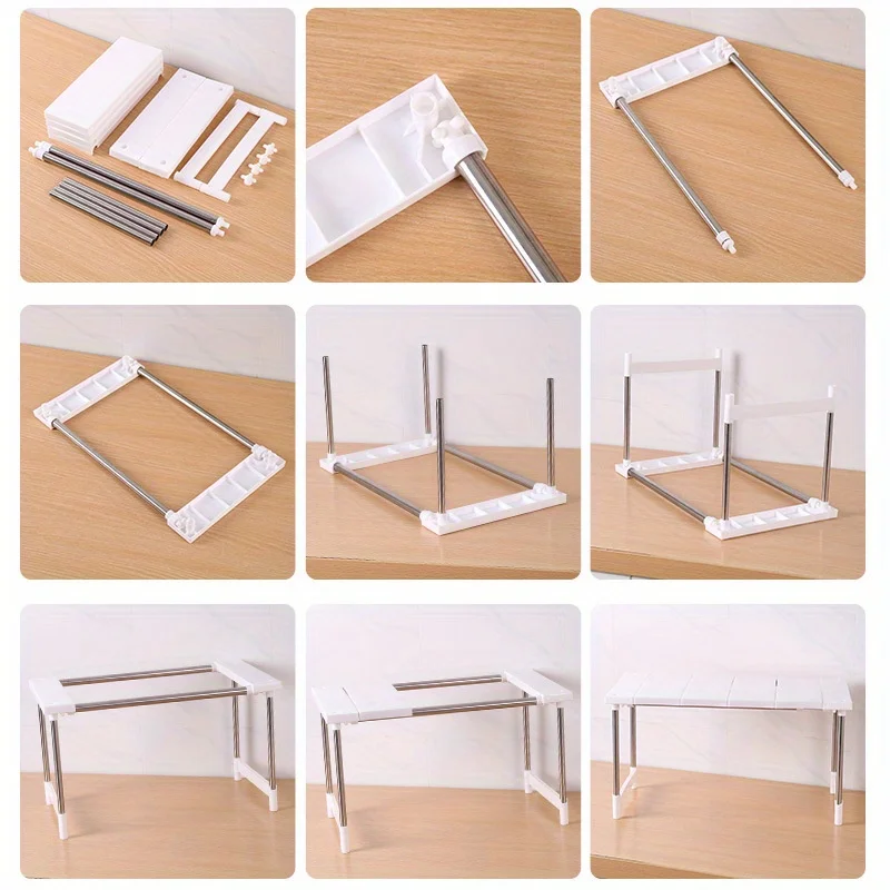 White Kitchen Pantry and Countertop Organizer Shelf