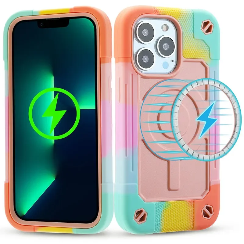 Heavy Armor Shockproof Magnetic Charging Phone Case