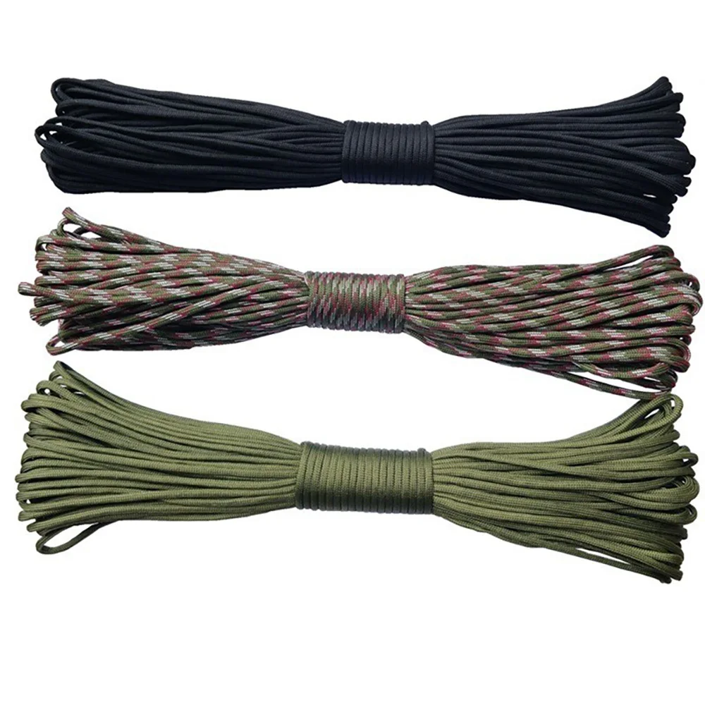 31m Paracord 550 Fallschirm-schnur 100ft 4mm Paracord Seil Bundles Lanyard Seil Paracord Schwarz Camping Ausrüstung Überleben Ki – Detail 2