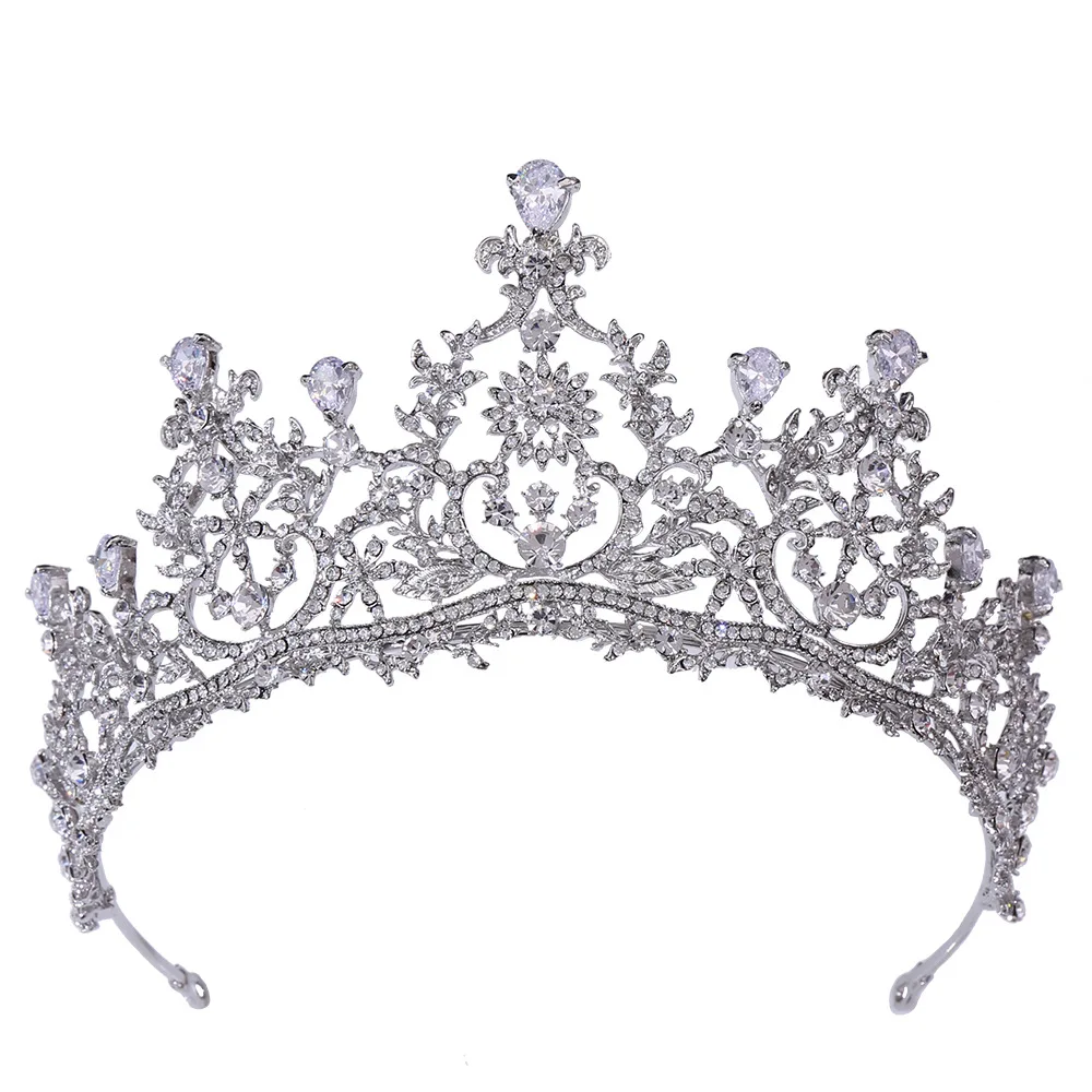Baroque Luxury Crystal Rhinestone Tiaras and Crowns For Women Bride Vintage Prom Diadem Bridal Wedding Hair Accessories Jewelry
