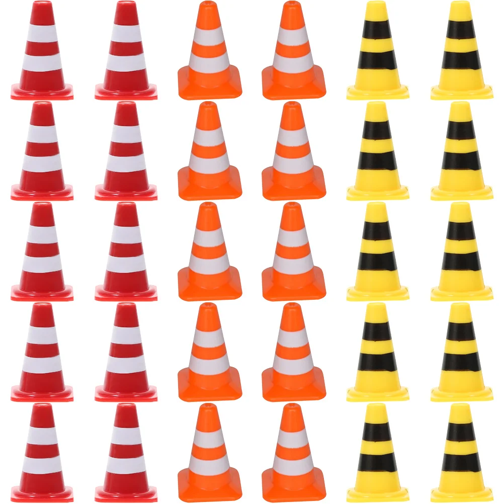 

Traffic Cones Toy Mini Road Cone Safety Signs Miniature Roadblocks Toys Parking Sign Light Kids Signal Field Plastic Marker