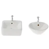 Dollhouse Bathroom Sink 1:12 Miniature Ceramic Wash Basin Bathroom Sink Model Simulation Accessory for Dollhouse White 3