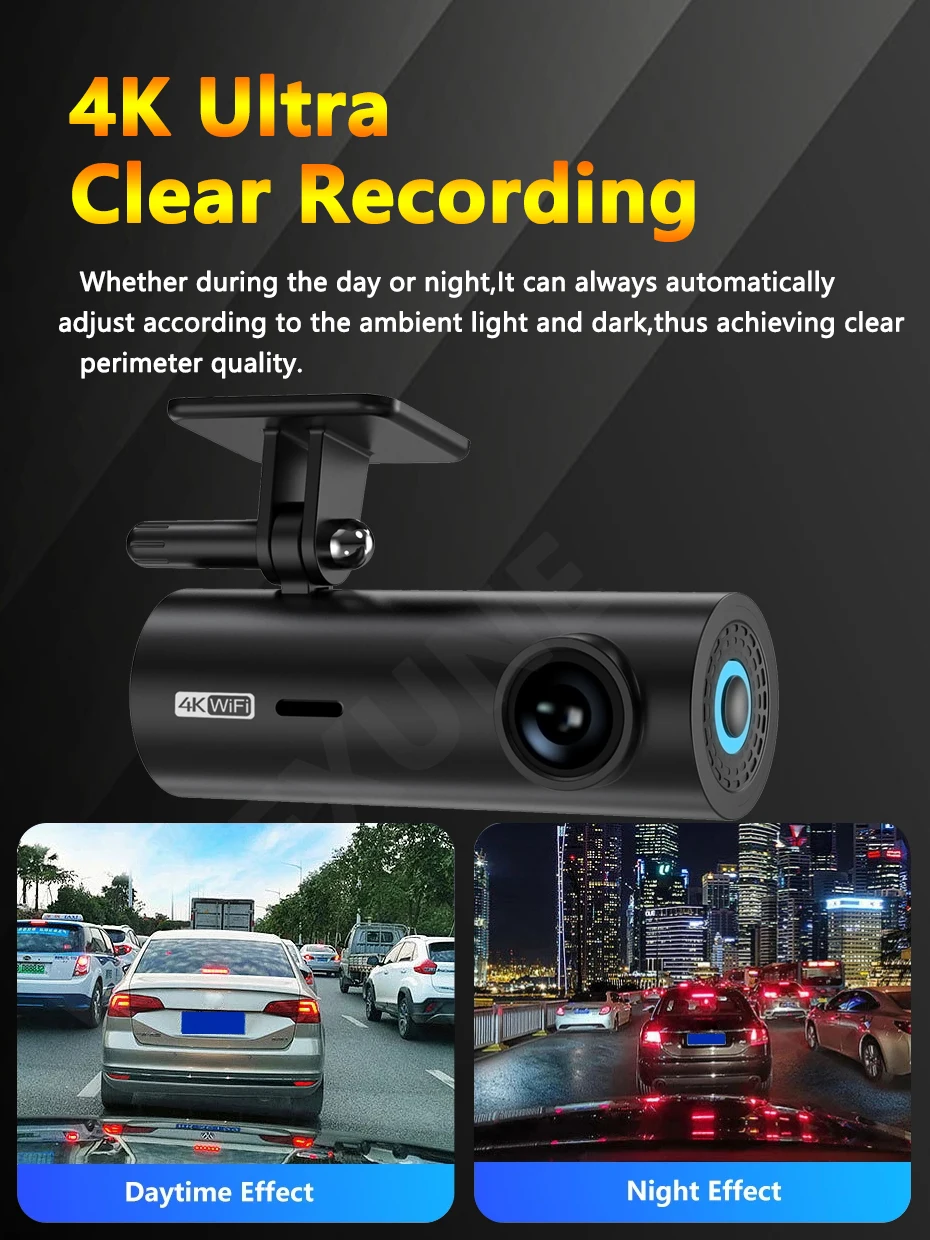 Description Picture 3 of itemWHEXUNE 4K Dash Cam Wifi Car DVR 3840x2160P /30fps Video Recorder Voice Prompt With Hardwire kit 24 Hour Parking Monitor for Car