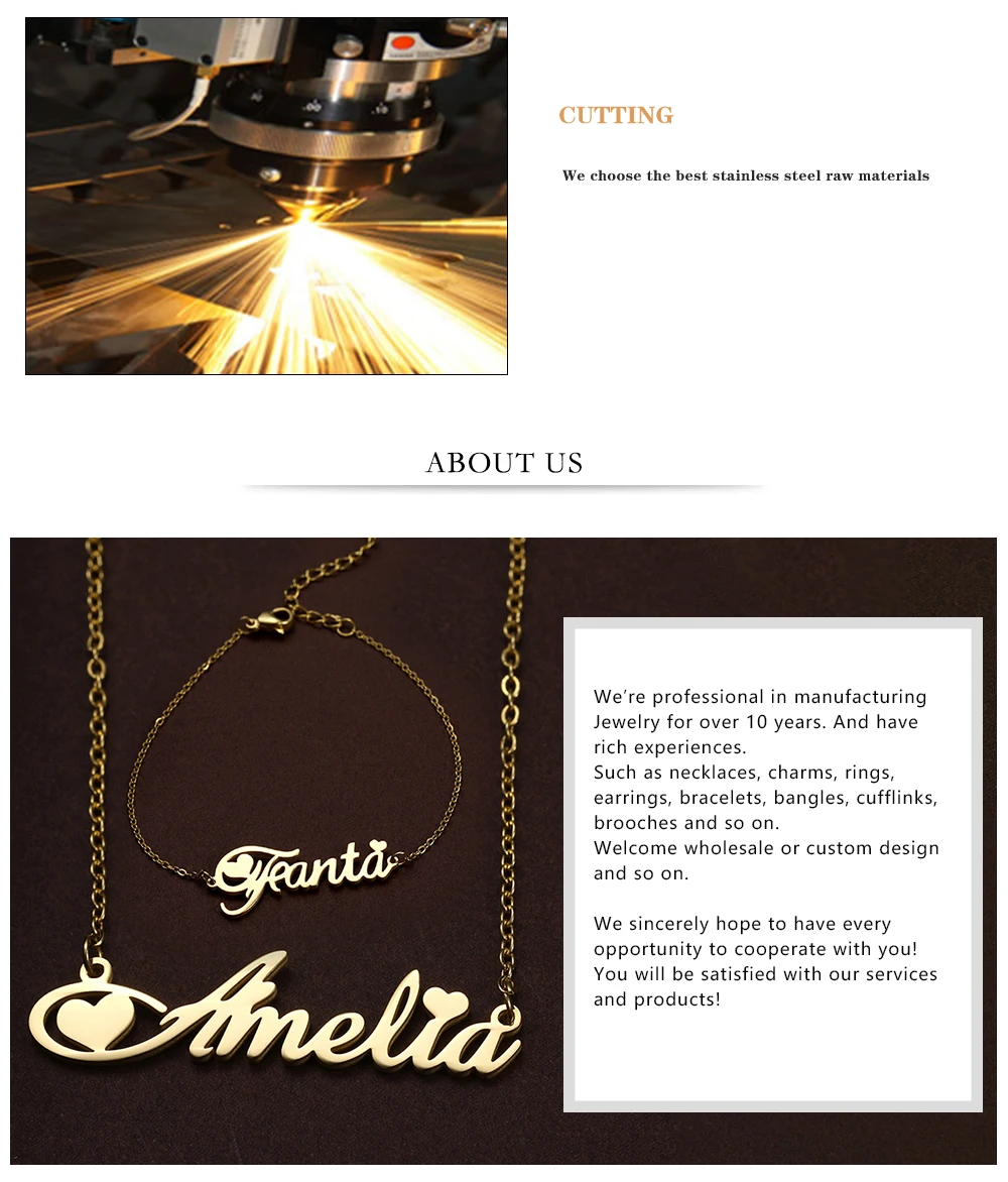 Lemegeton Personalisierte Name Halskette Custom Initial Brief Halsketten Für Frauen Edelstahl Schmuck Angepasst Typenschild Geschenk – Detail 14