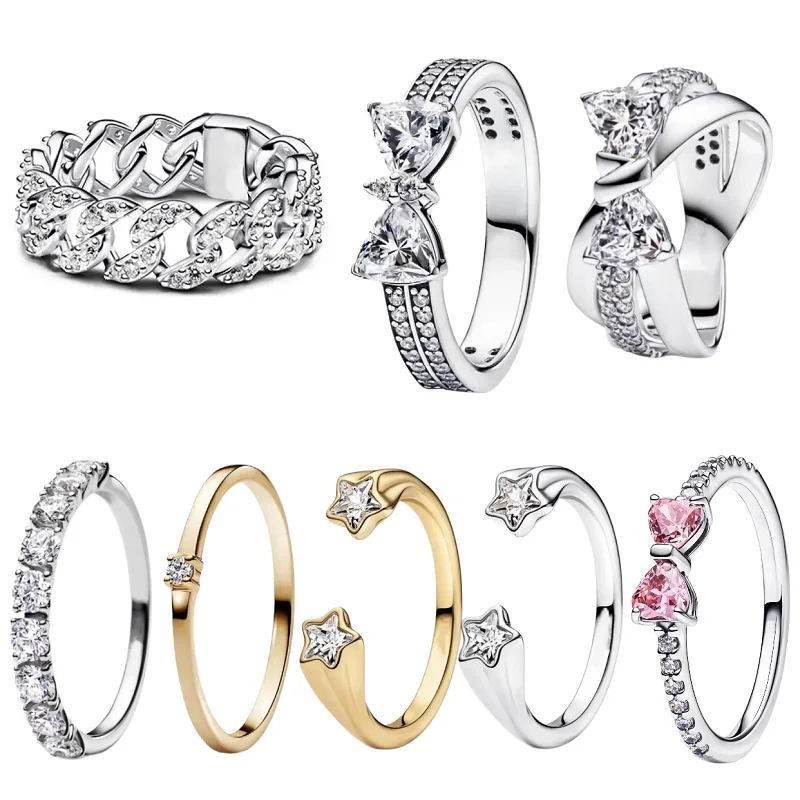 Qings Anillo De Corona De Plata 925 Con Circonitas Cúbicas
