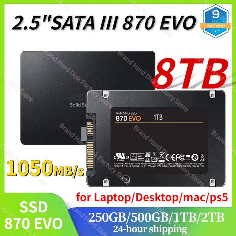 

SSD 870 EVO 1TB 2TB 4TB 250GB 500GB Internal Solid State Disk HDD Hard Drive SATA3 2.5 inch for Laptop Desktop PC MLC disco duro